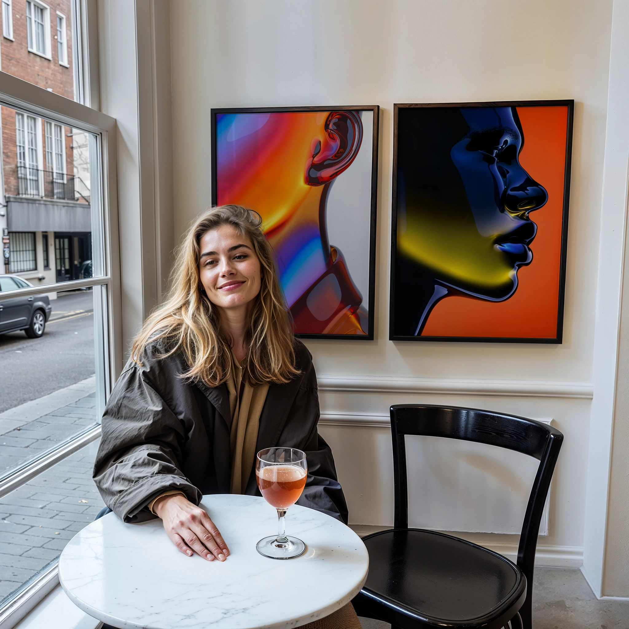 Mockup-frame-prints-poster-smiling-woman-cafe