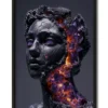 Roman Statue wall art print in black frame