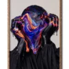 Cosmic Drip wall art print in wood frame